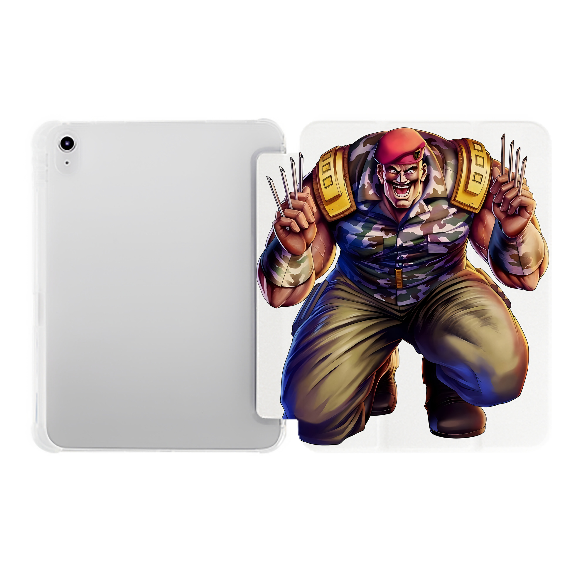 （画像用） 北斗の拳 Fist of the North Star IPad ケース ペン収納付き 三つ折りスタンド PUレザー×シリコン 対応機種9.5/10.5/10.9インチ